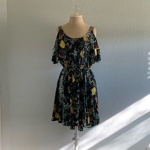 XS XOXO Open Shoulder High Low Dress